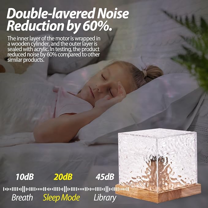 USB LED Water Ripple Lamp – Square Acrylic Multi-Color Ambient Light for Modern Home Décor