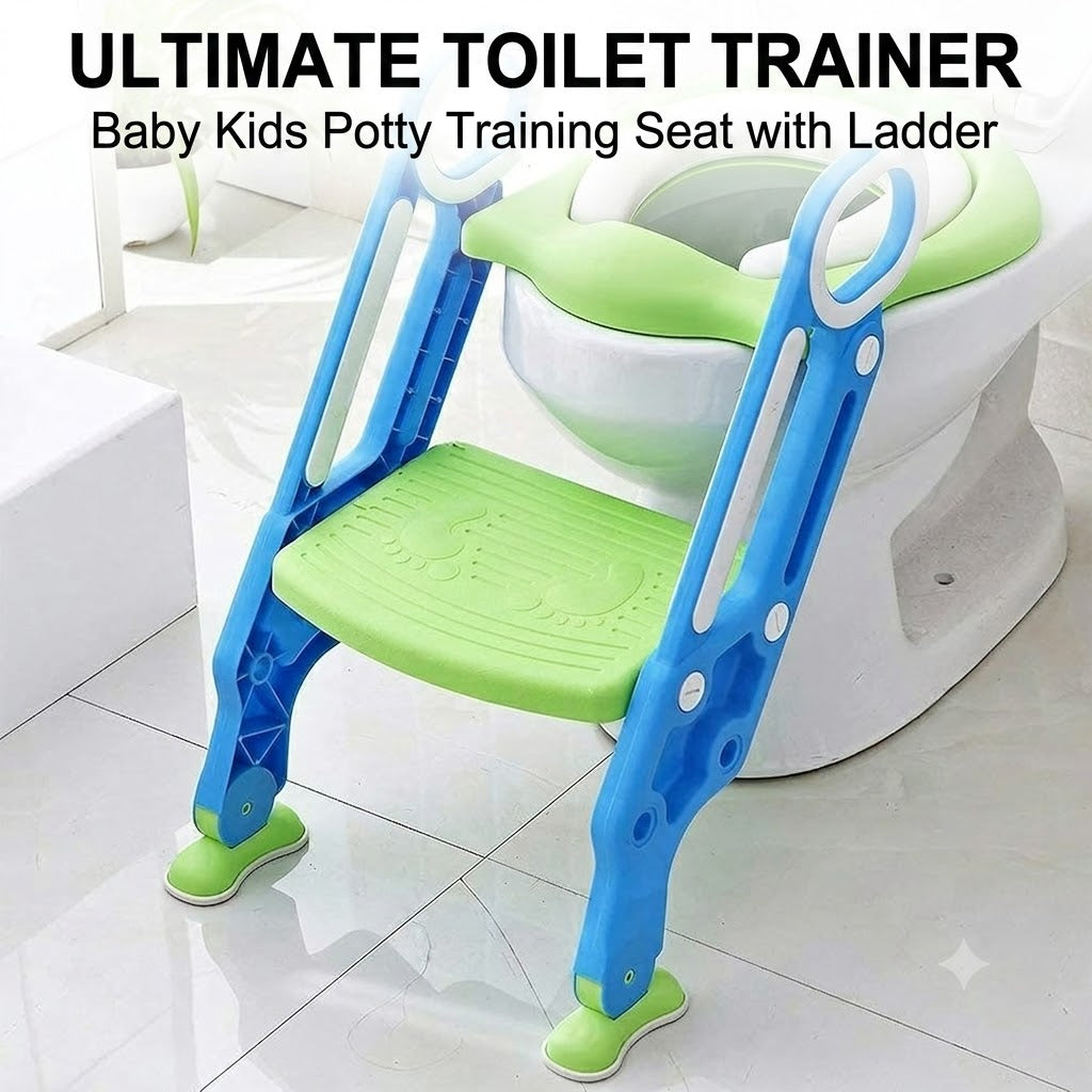 Baby Kids Potty Training Seat with Ladder – Adjustable Toilet Trainer for Toddlers