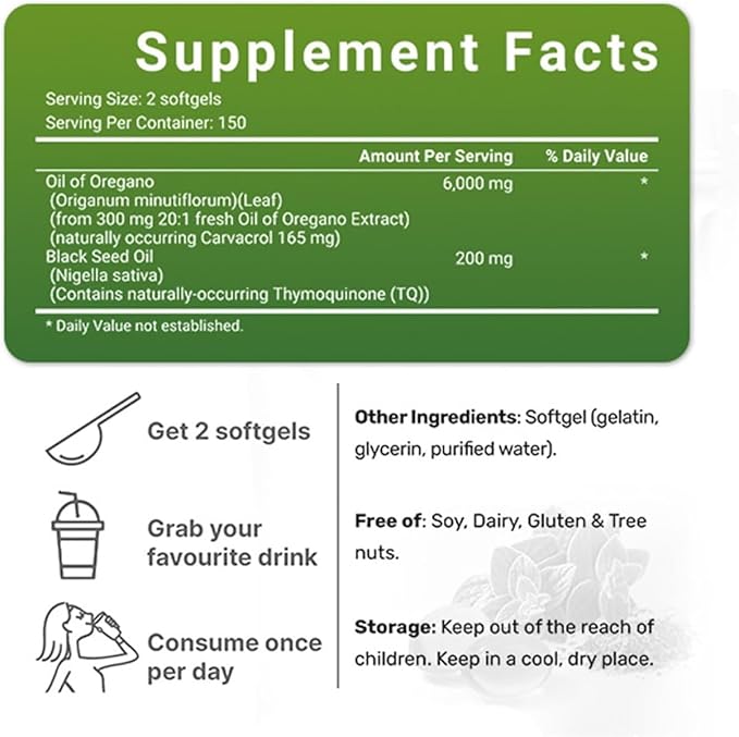 Oil of Oregano Softgels – Natural Herbal Supplement Capsules