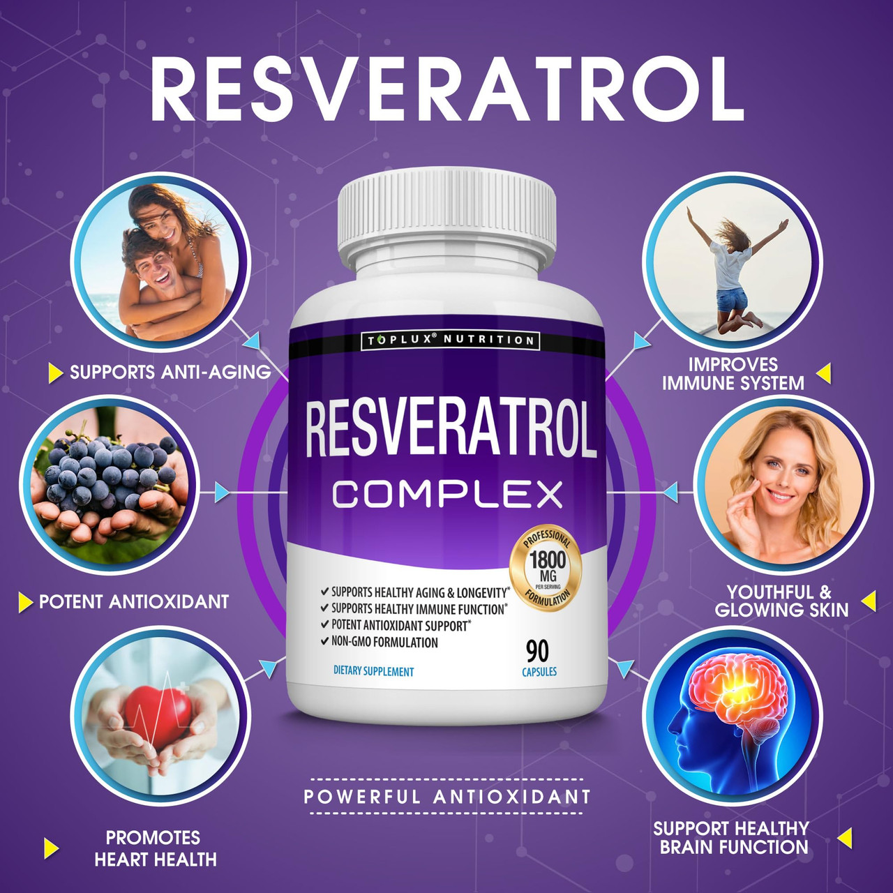 Resveratrol Supplement Capsules – Antioxidant Formula for Daily Wellness