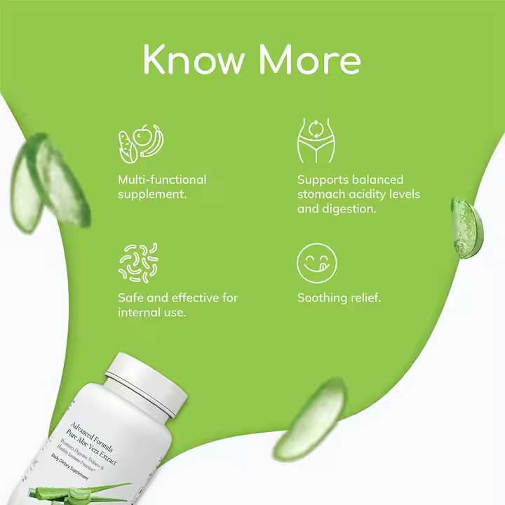 Pure Aloe Vera Extract Capsules – Natural Wellness Supplement for Daily Digestive & Immune Support