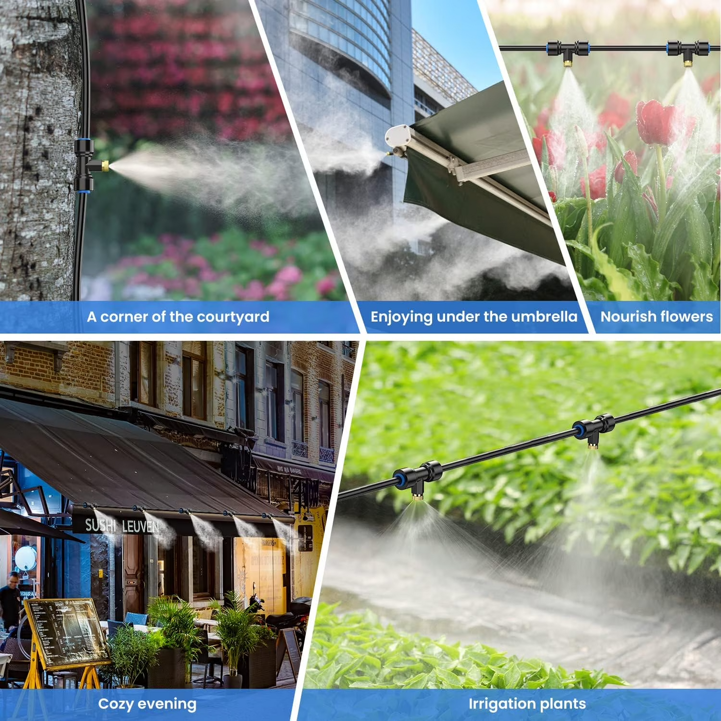 Low Pressure Misting Cooling System – Outdoor Water Sprayer