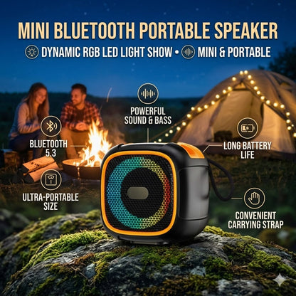 Mini Bluetooth Portable Speaker – RGB LED Wireless Music Speaker