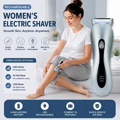 Women's Electric Shaver Wireless Body Hair Removal Razor