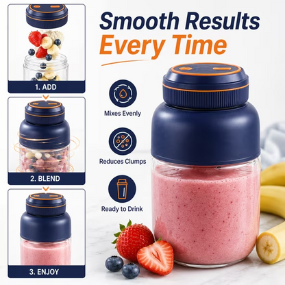 USB Rechargeable Personal Blender Smoothie Maker with Glass Jar