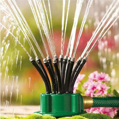 360° Multi-Head Garden Sprinkler – Full Coverage Watering System