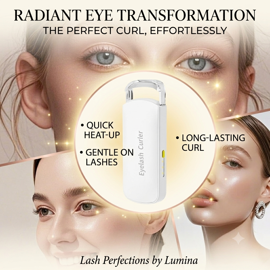 Portable Heated Eyelash Curler – Battery-Powered Electric Lash Curler for Long-Lasting Curl