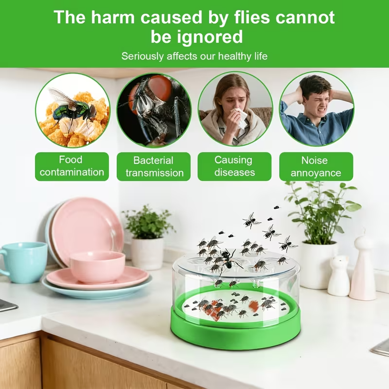 Manual Fly Trap Reusable Indoor Insect Catcher for Household Pest Control