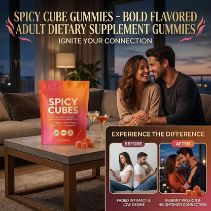 Spicy Cube Gummies Bold Flavored Adult Dietary Supplement Gummies