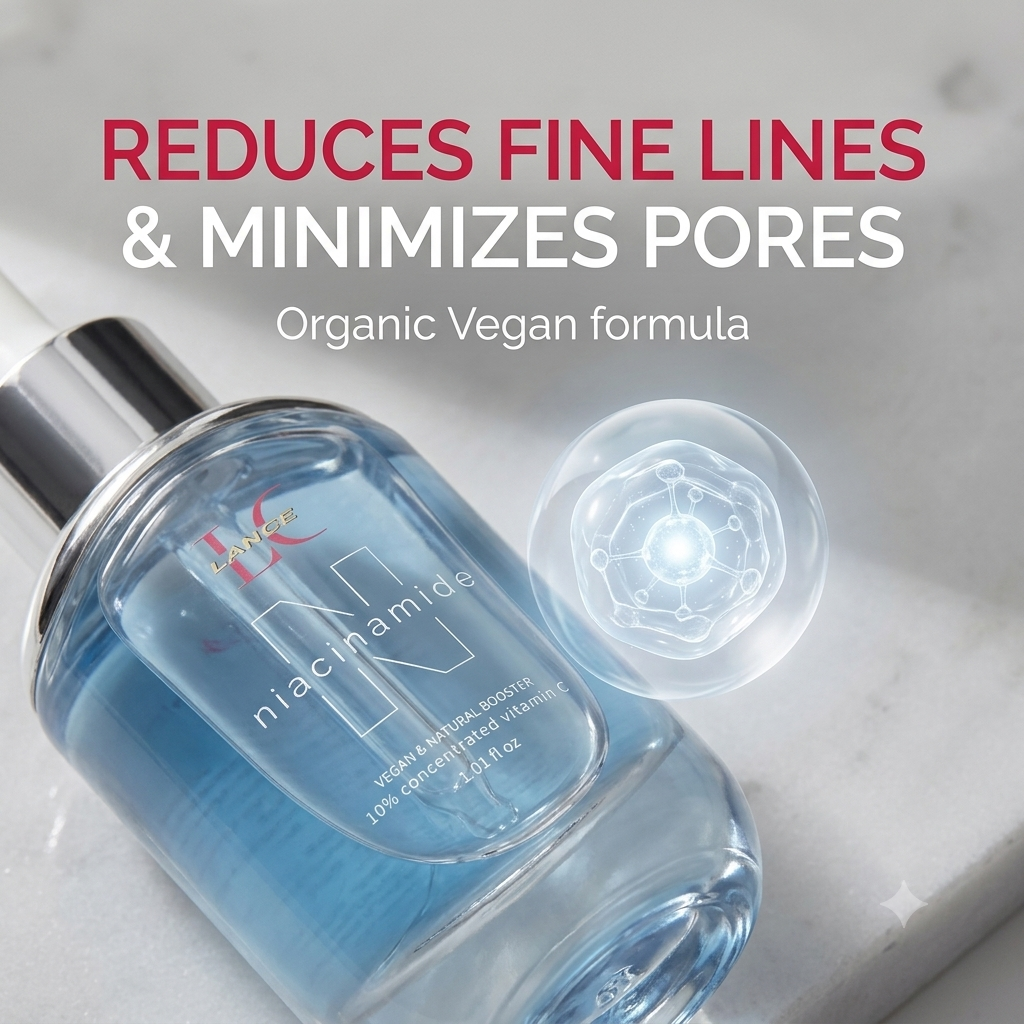 Lance Organic Vegan Niacinamide Serum – Brightening Skincare for Glowing Skin, Fine Lines & Pore Care
