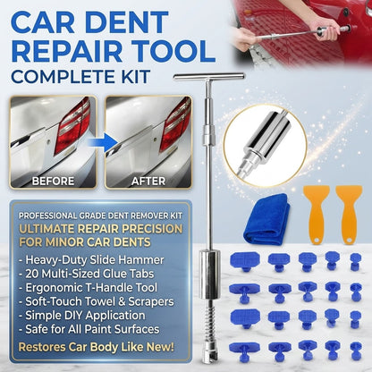 Car Dent Repair Slide Hammer Tool Kit – 18PCS Glue Tabs & T-Handle Puller Set