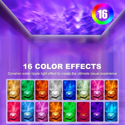 USB LED Water Ripple Lamp – Square Acrylic Multi-Color Ambient Light for Modern Home Décor
