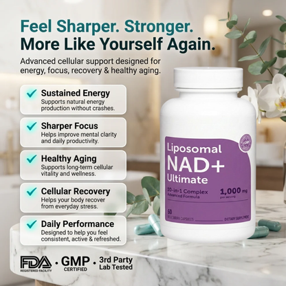 10 in 1 Liposomal NAD+ Support Complex Daily Antioxidant Supplement
