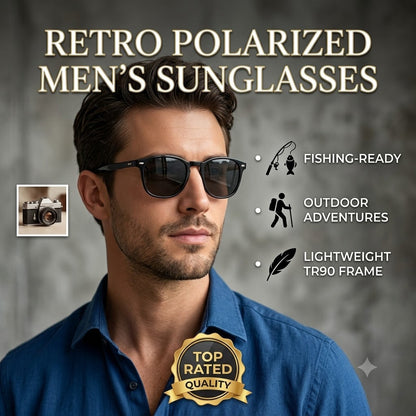 Retro Polarized Men's Sunglasses – TR90 Lightweight Fishing & Outdoor Eyewear