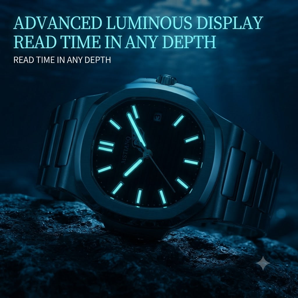Men's Waterproof Luminous Sports Wristwatch with Date Display