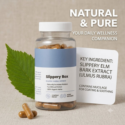 Slippery Elm Capsules Herbal Dietary Supplement for Women's Daily Wellness