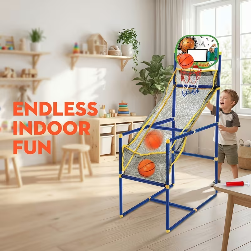 Adjustable Kids Indoor & Outdoor Freestanding Basketball Training Set