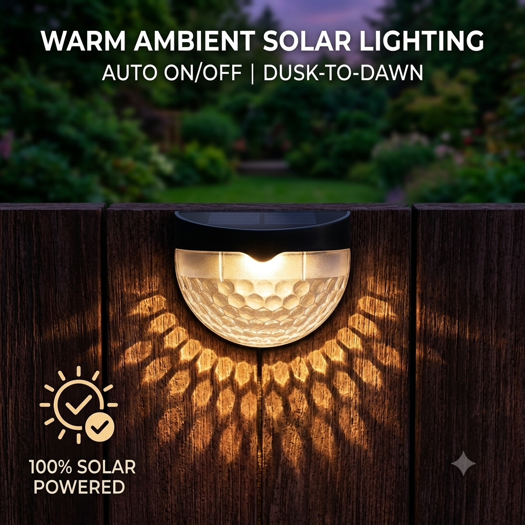 Solar LED Garden Fence Light – Waterproof Outdoor Wall & Stair Light for Yard, Patio & Walkway