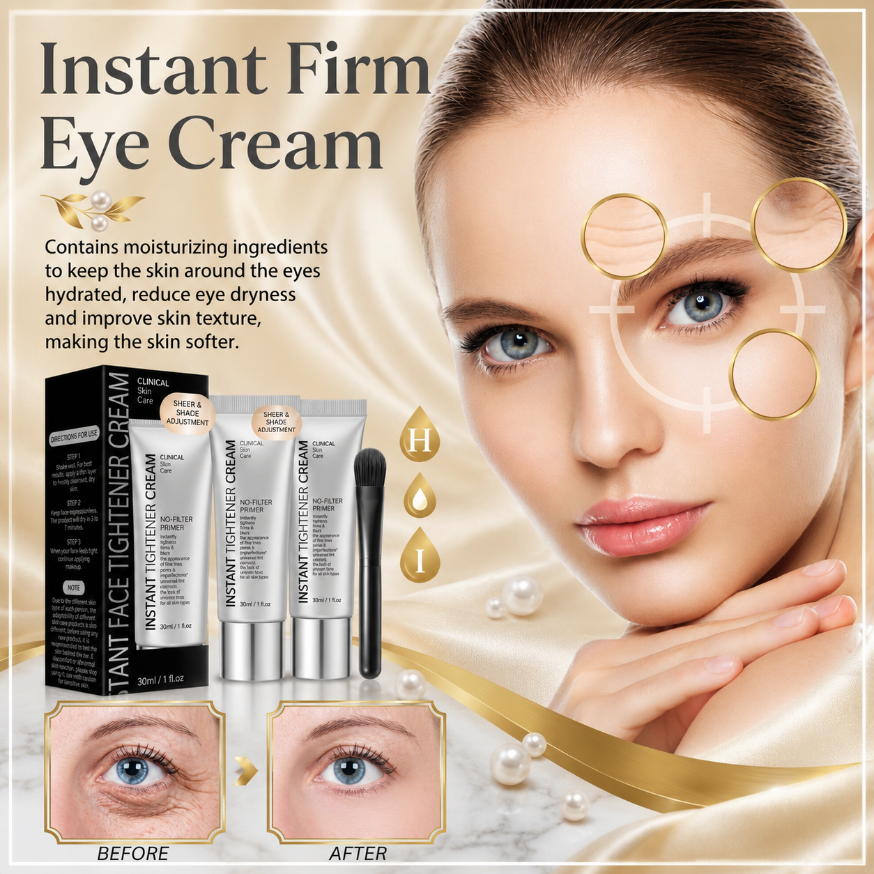 Quick-Acting Facial Firming Cream Primer – Lightweight Moisturizing Makeup Base for a Smooth, Radiant Look