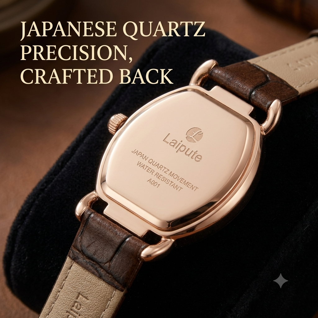 Laipute Women's Classic Quartz Watch – Elegant Waterproof Leather Strap Wristwatch