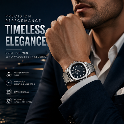 Men's Waterproof Luminous Sports Wristwatch with Date Display