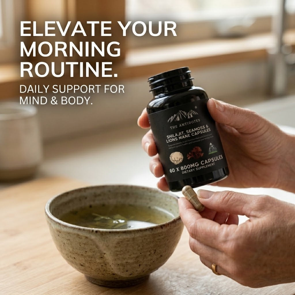 Premium Himalayan Shilajit Capsules with Sea Moss & Lion's Mane