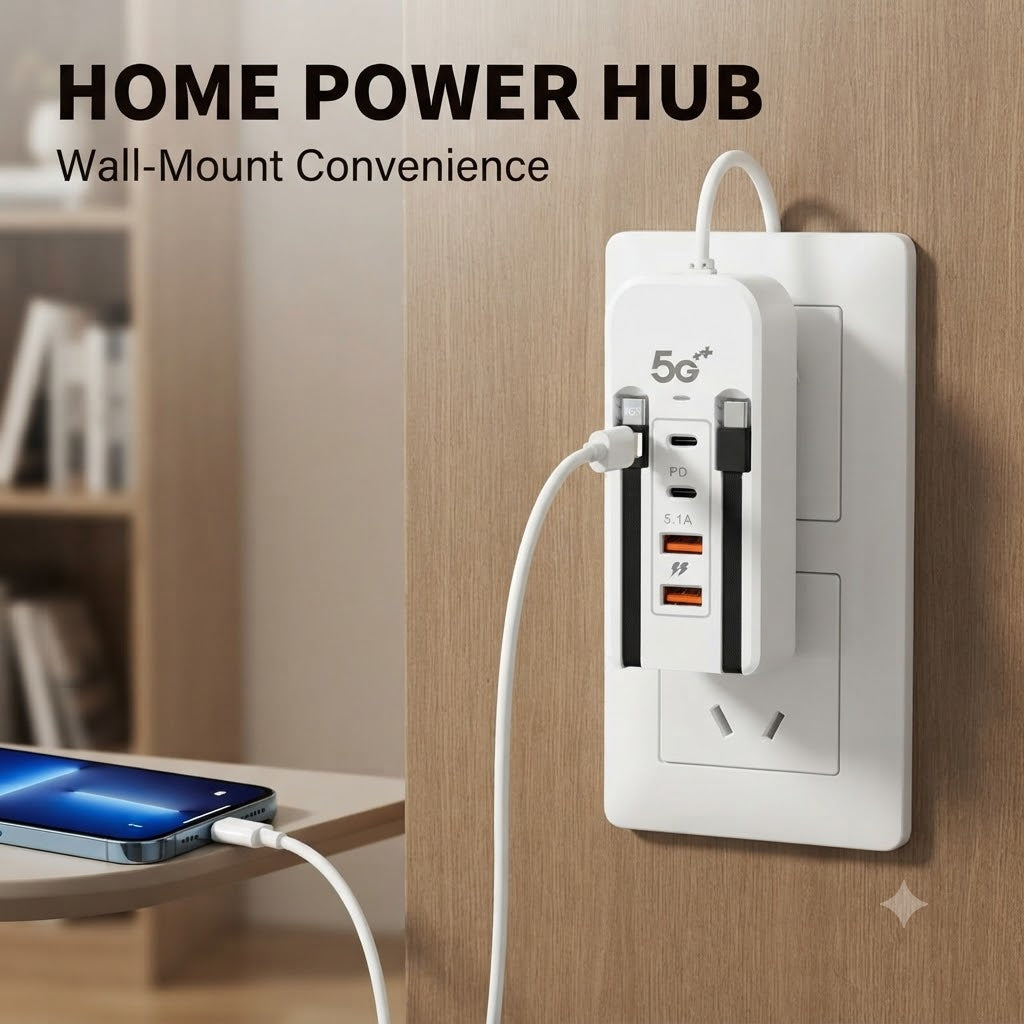 4 in 1 Multi-Port USB Charging 5.1A Plug for Home
