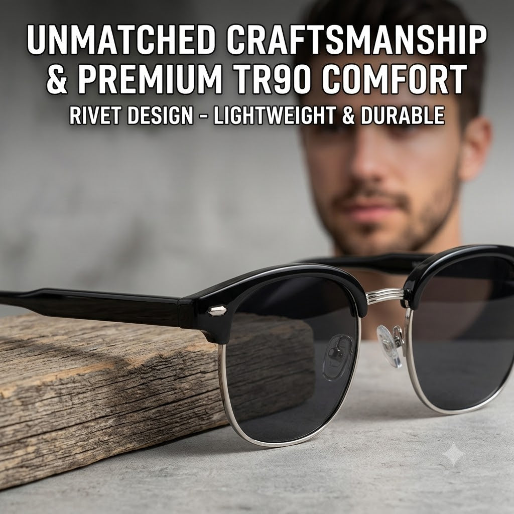 Vintage Half Frame – Square Sunglasses