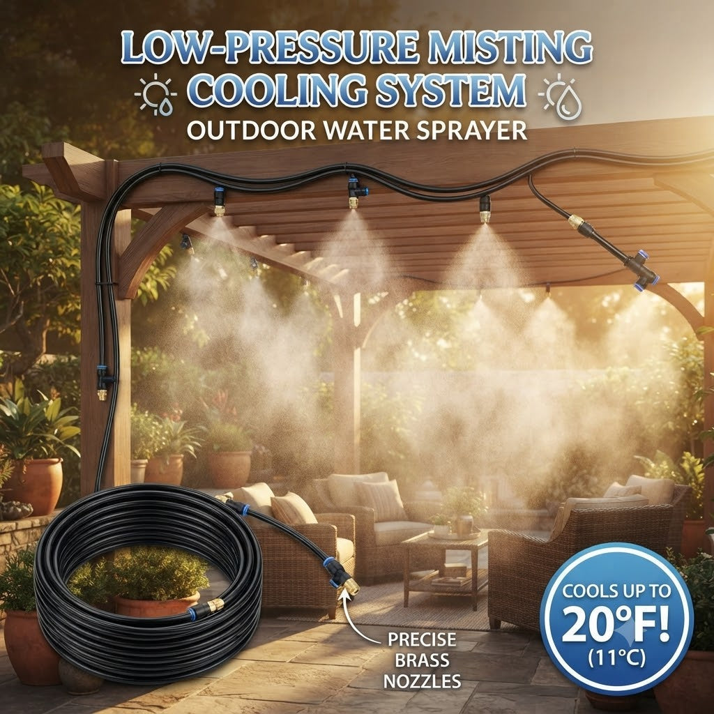 Low Pressure Misting Cooling System – Outdoor Water Sprayer