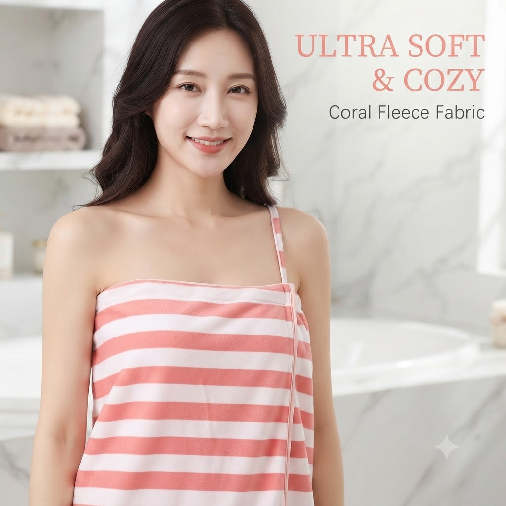 Coral Fleece Women's Bath Towel Wrap Quick-Drying