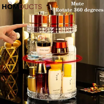 Rotating Makeup Organizer – Adjustable Spinning Cosmetic Holder & Beauty Storage Display Case