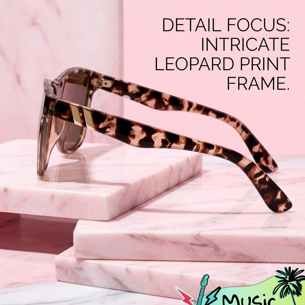 Women's Cat Eye Sunglasses Leopard Print Frame