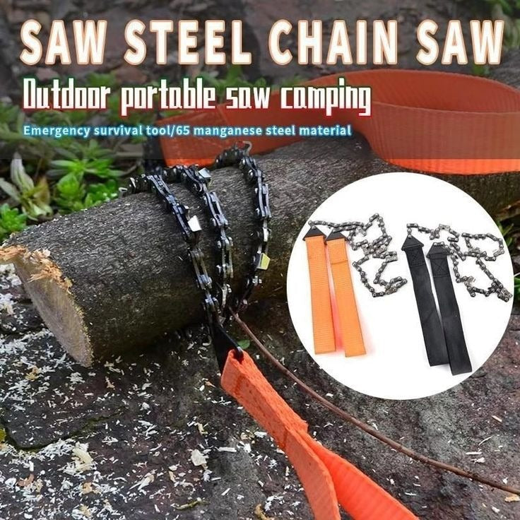 Pocket Chain Hand Saw with Carry Pouch