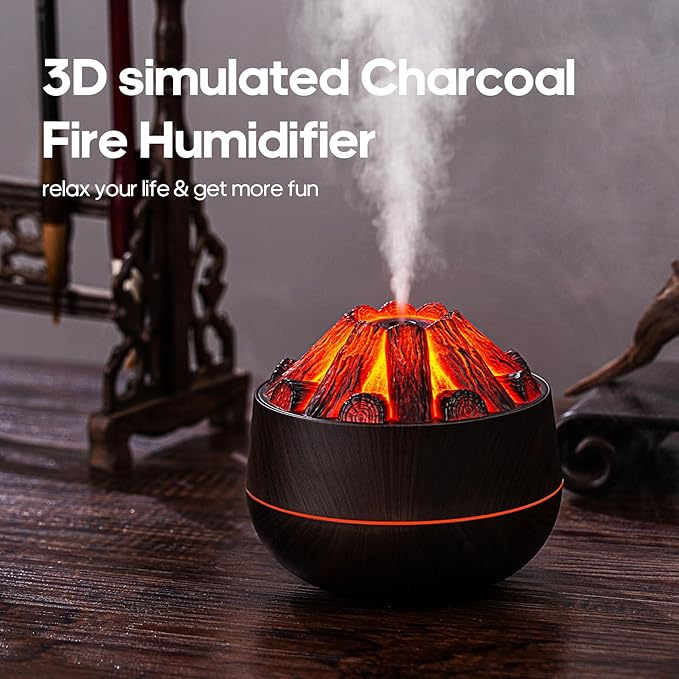 Volcano Flame Humidifier – Aroma Diffuser & LED Air Moisturizer