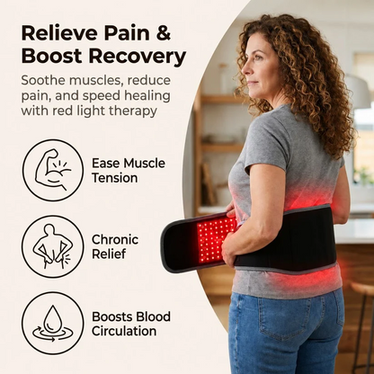 USB Powered Red Light Therapy Waist Belt with Heating Wrap