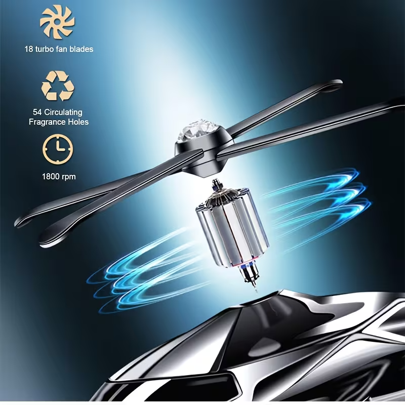Solar Helicopter Car Air Freshener – Long Lasting Aromatherapy Dashboard Ornament