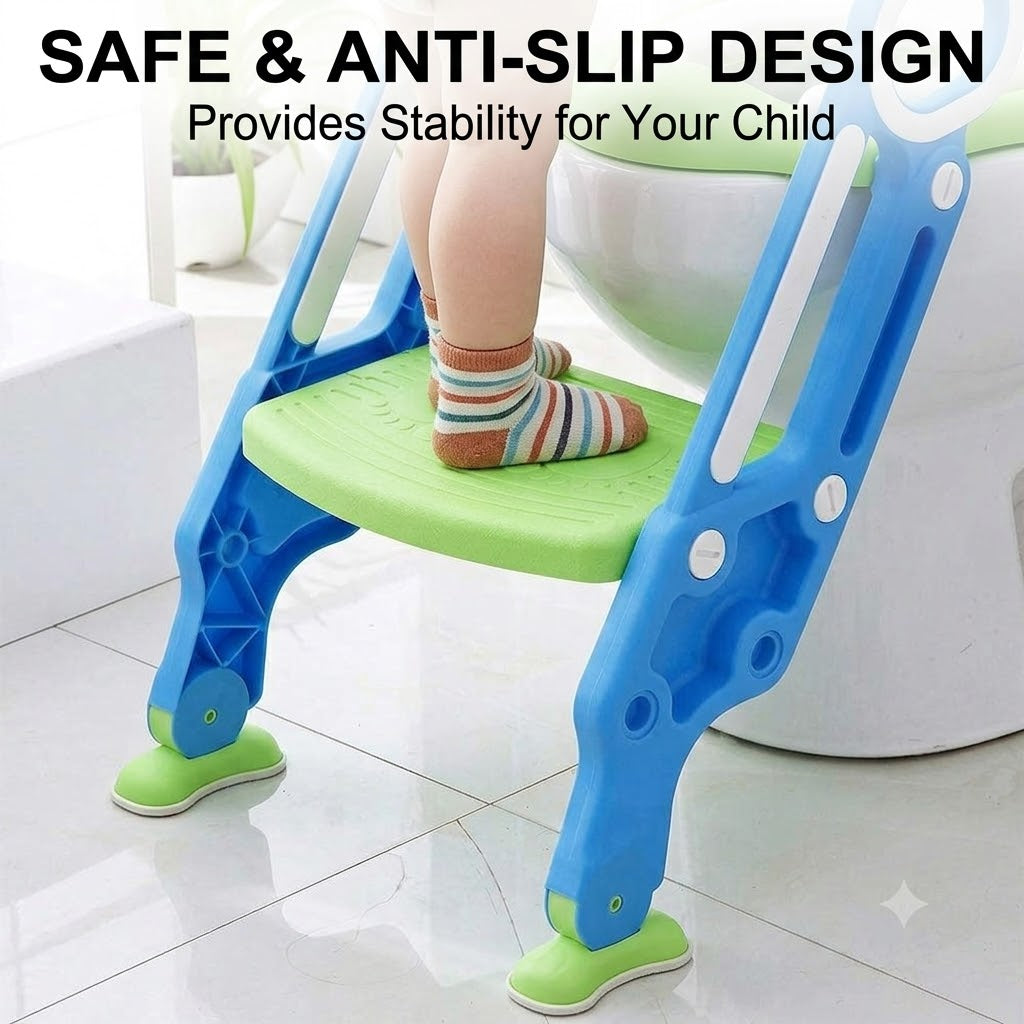 Baby Kids Potty Training Seat with Ladder – Adjustable Toilet Trainer for Toddlers