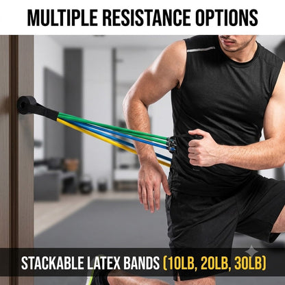 Resistance Bands Set Stackable Latex Strength Training
