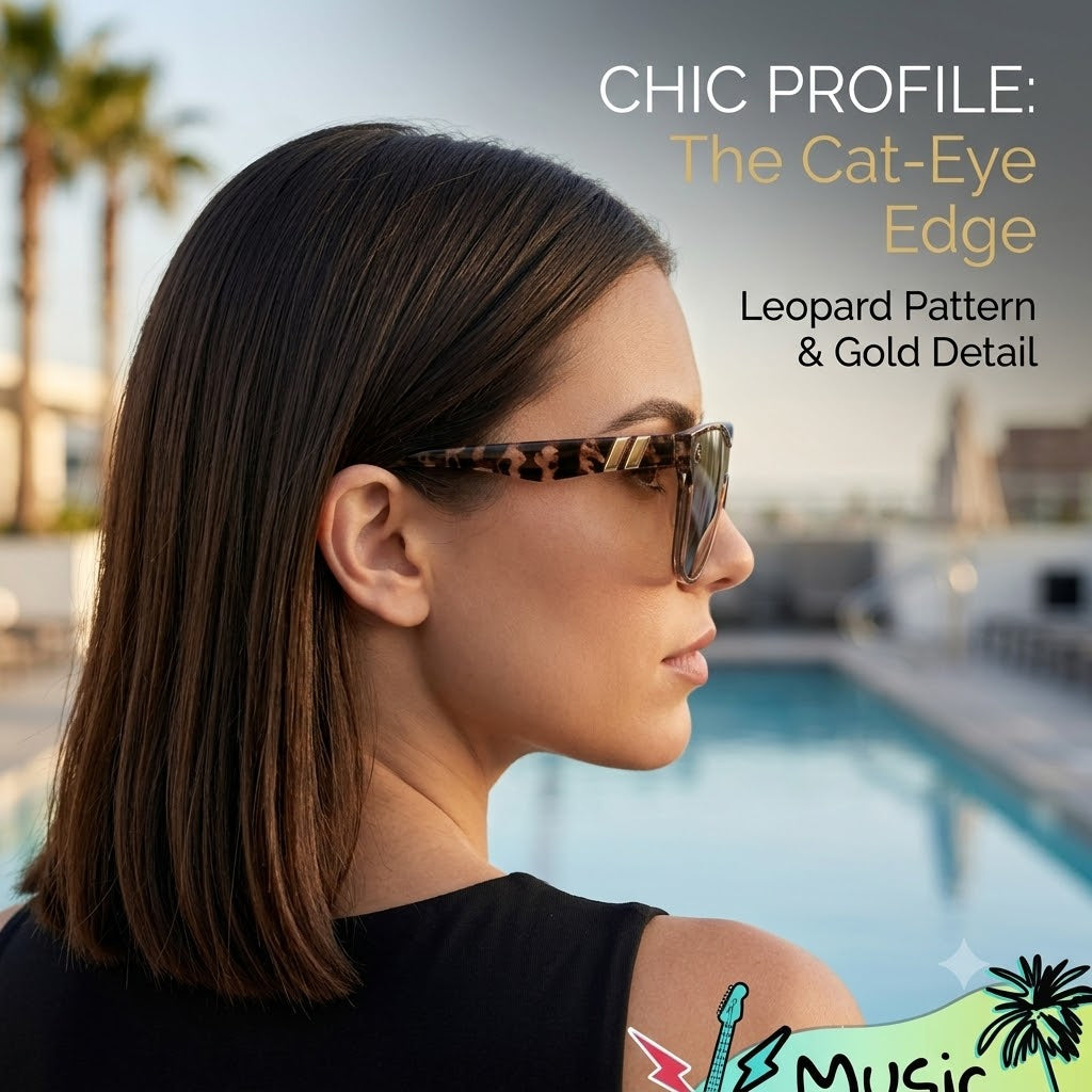 Women's Cat Eye Sunglasses Leopard Print Frame