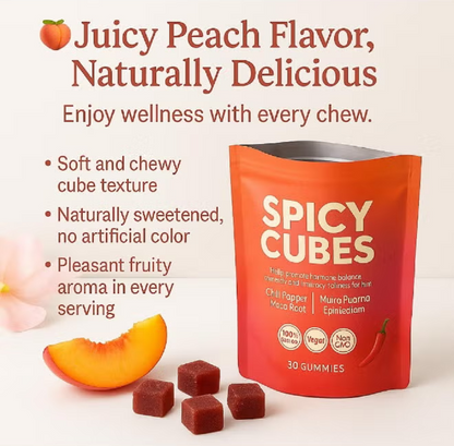 Spicy Cube Gummies Bold Flavored Adult Dietary Supplement Gummies