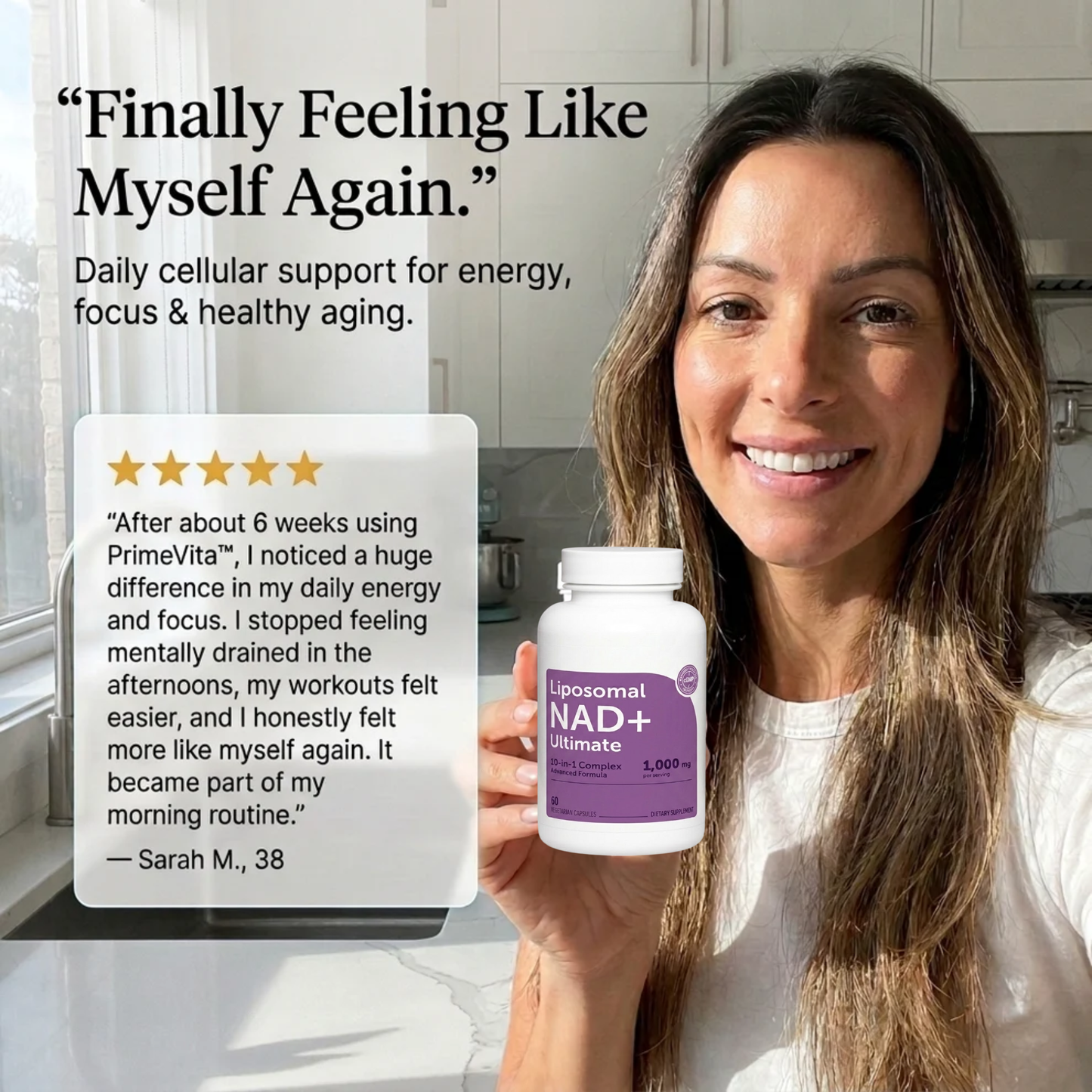 10 in 1 Liposomal NAD+ Support Complex Daily Antioxidant Supplement