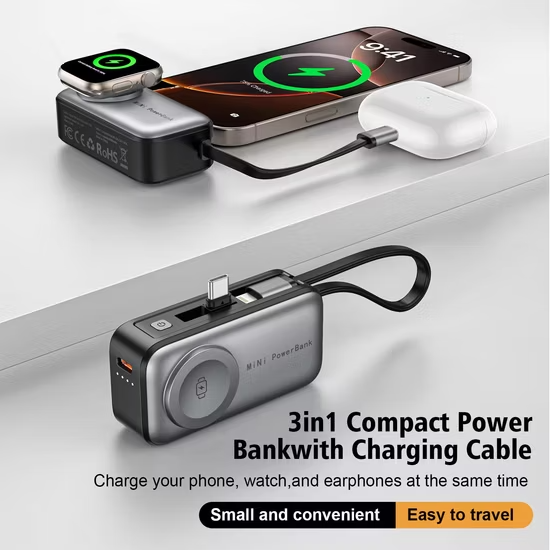 3 in 1 Magnetic Wireless Power Bank – Fast Charging & All in One Convenience