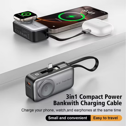 3 in 1 Magnetic Wireless Power Bank – Fast Charging & All in One Convenience