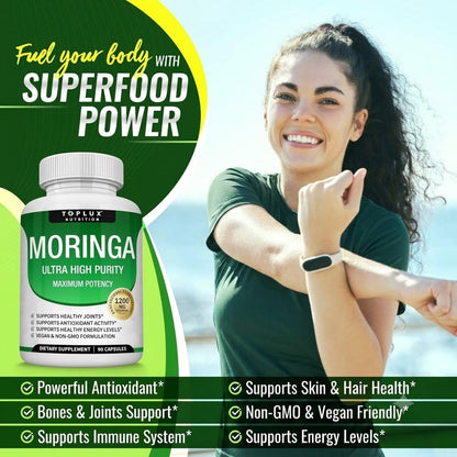 Moringa Leaf Capsules Natural Herbal Supplement