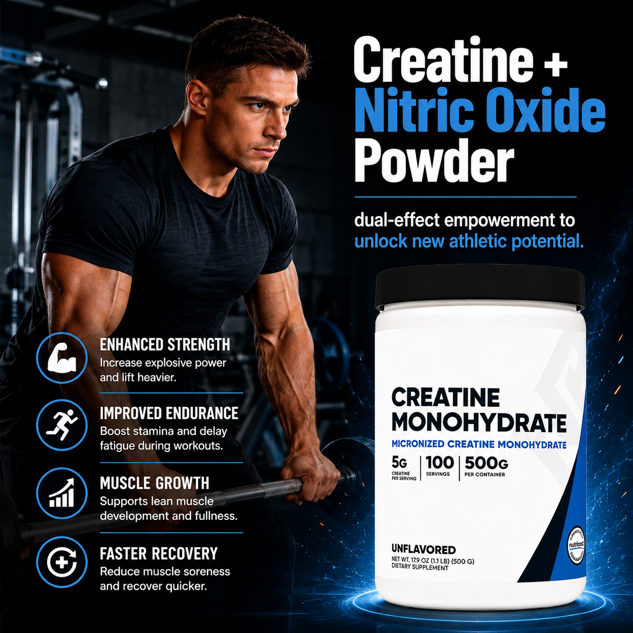 Micronized Creatine Monohydrate Powder – Fitness & Sports Nutrition for Strength and Performance