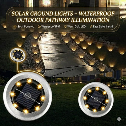 Solar Ground Lights – Waterproof Outdoor Pathway Illumination