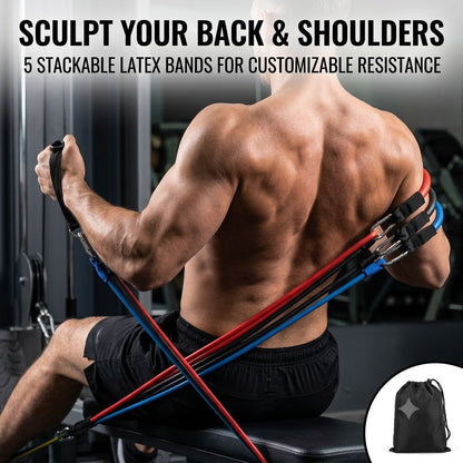 Resistance Bands Set Stackable Latex Strength Training