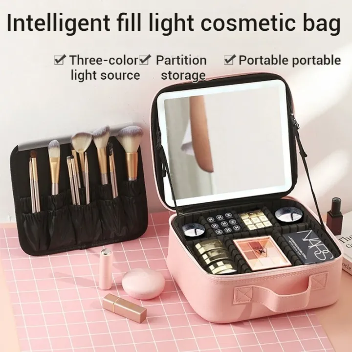 Women's Smart LED Makeup Bag –  Waterproof with LED Mirror