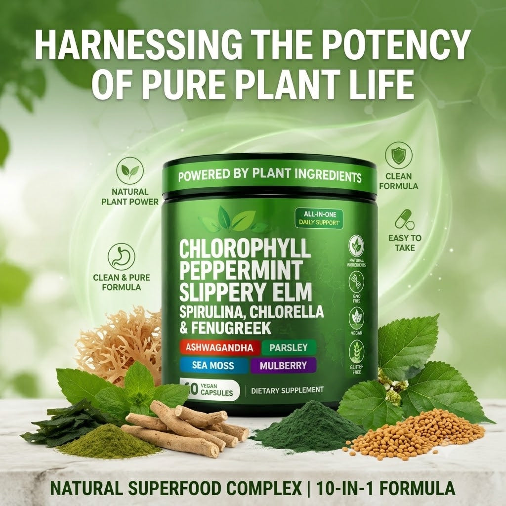 Chlorophyll Capsules Natural Green Supplement