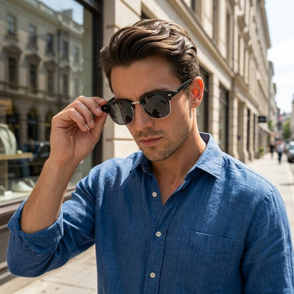 Vintage Half Frame – Square Sunglasses